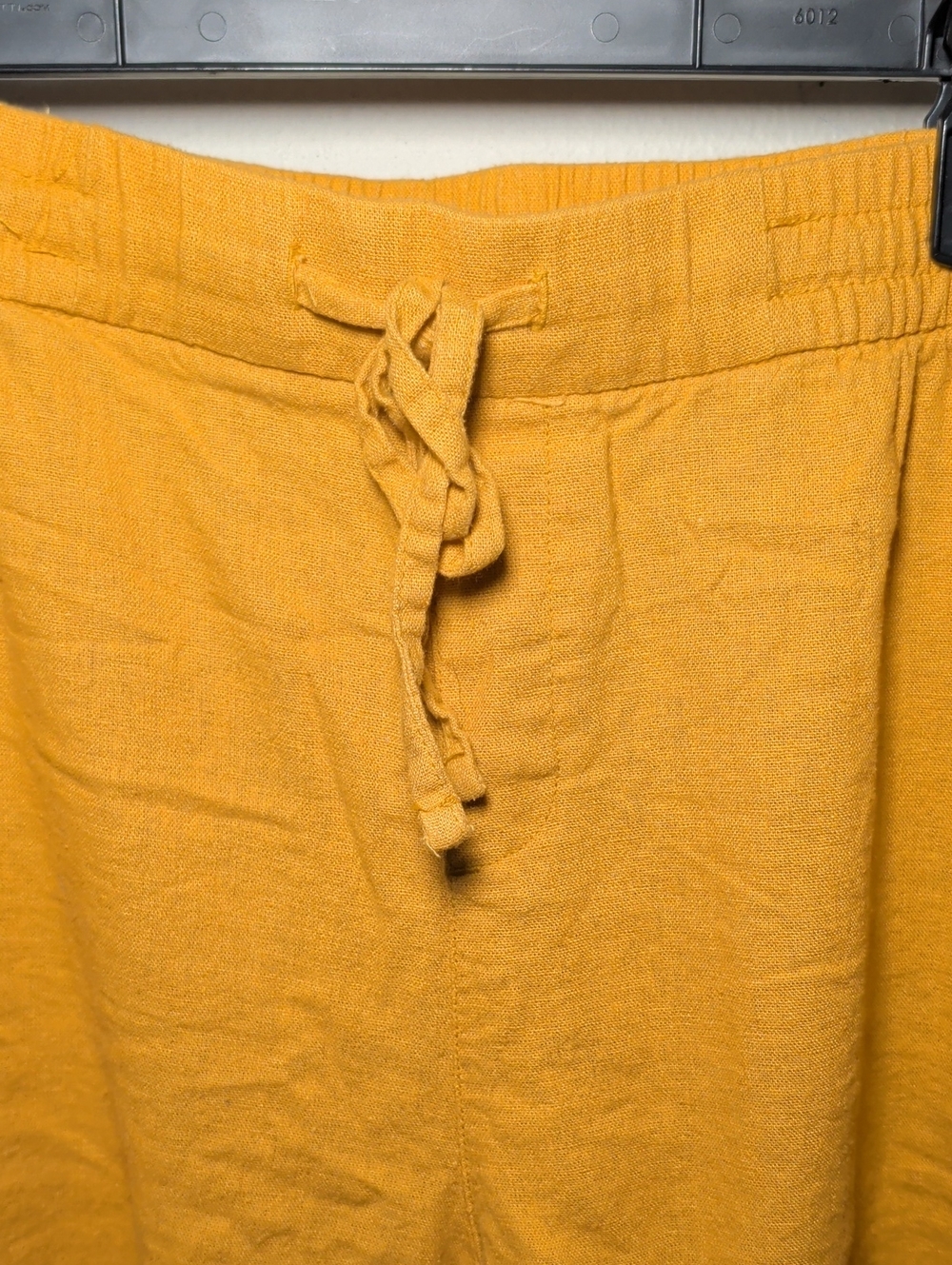 Old Navy Linen-Blend Shorts Yellow Drawstring Elastic Waistband Women's Size XXL - Picture 3 of 5